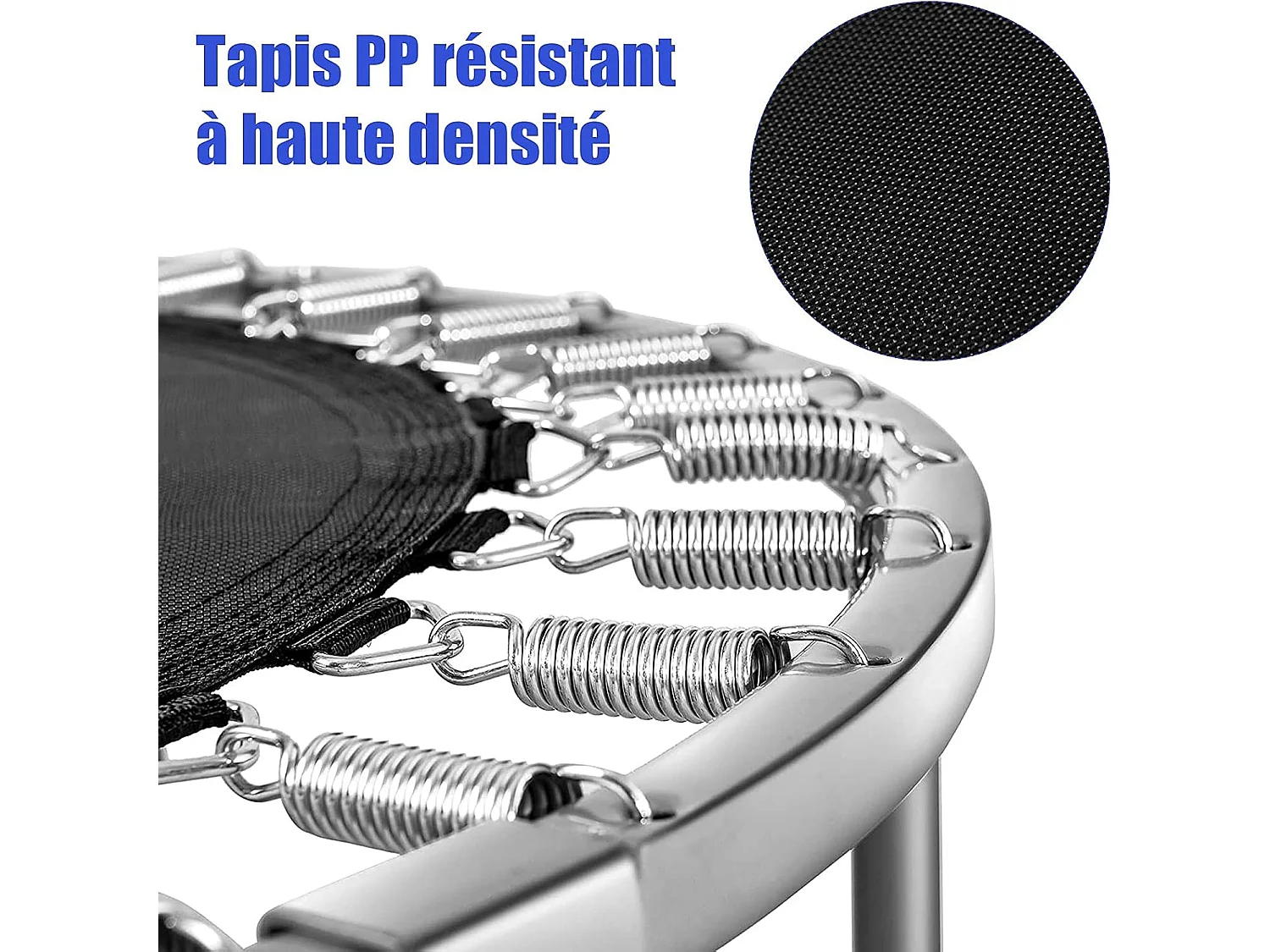 Mini Trampoline Pliable pour 2 Enfants Intérieur/Extérieur avec Coussin de Sécurité Charge 150kg Bleu