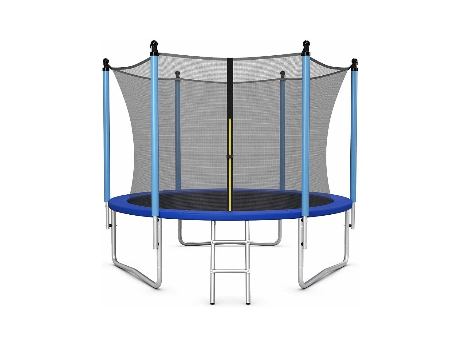 Trampoline Extérieur Ø305CM Enfants avec Filet de Sécurité, Trampoline de Jardin Rond avec Cadre en Acier & 3 Pieds en Forme U, Certification GS, Charge 100kg