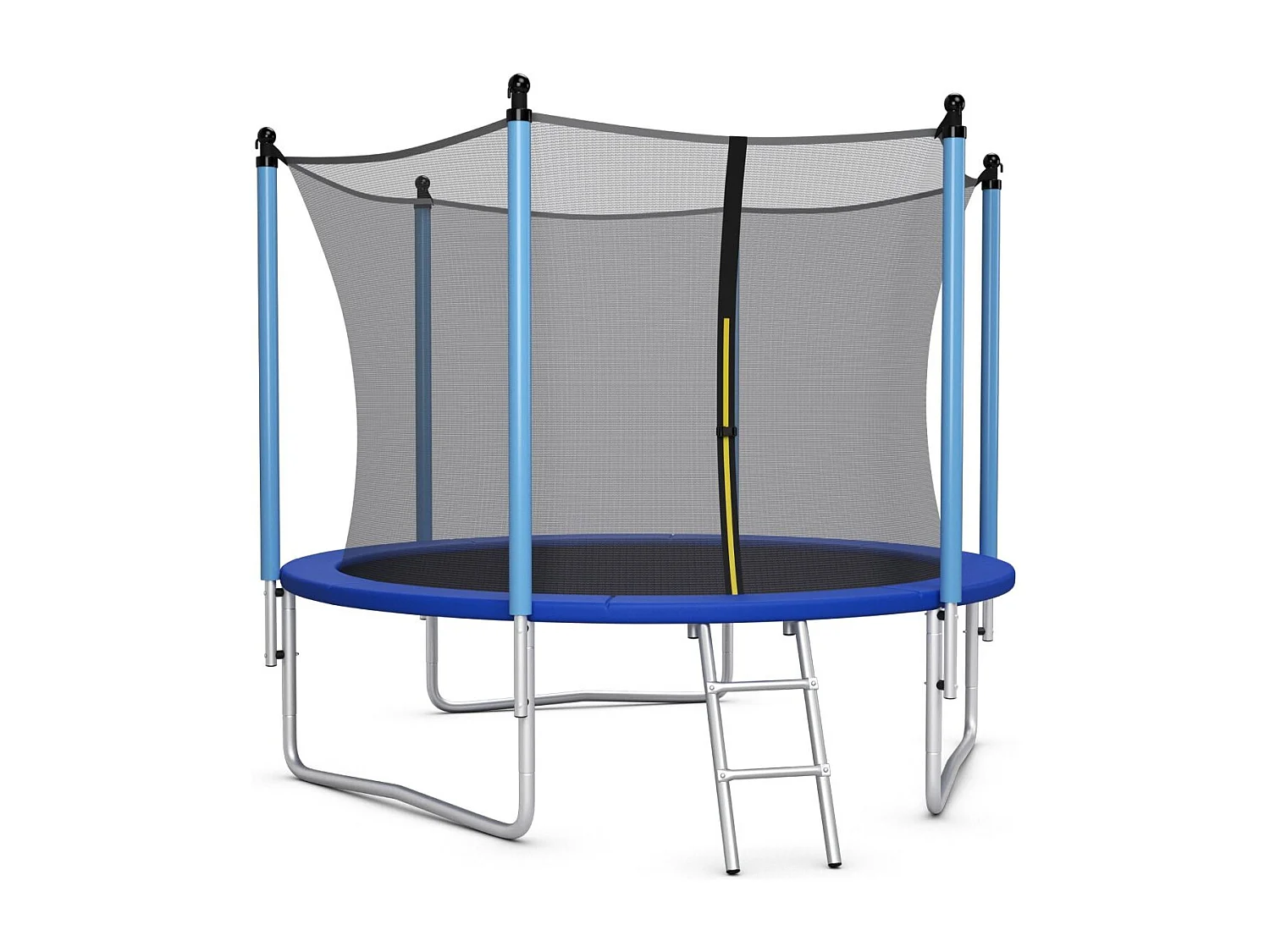Trampoline Extérieur Ø305CM Enfants avec Filet de Sécurité, Trampoline de Jardin Rond avec Cadre en Acier & 3 Pieds en Forme U, Certification GS, Charge 100kg