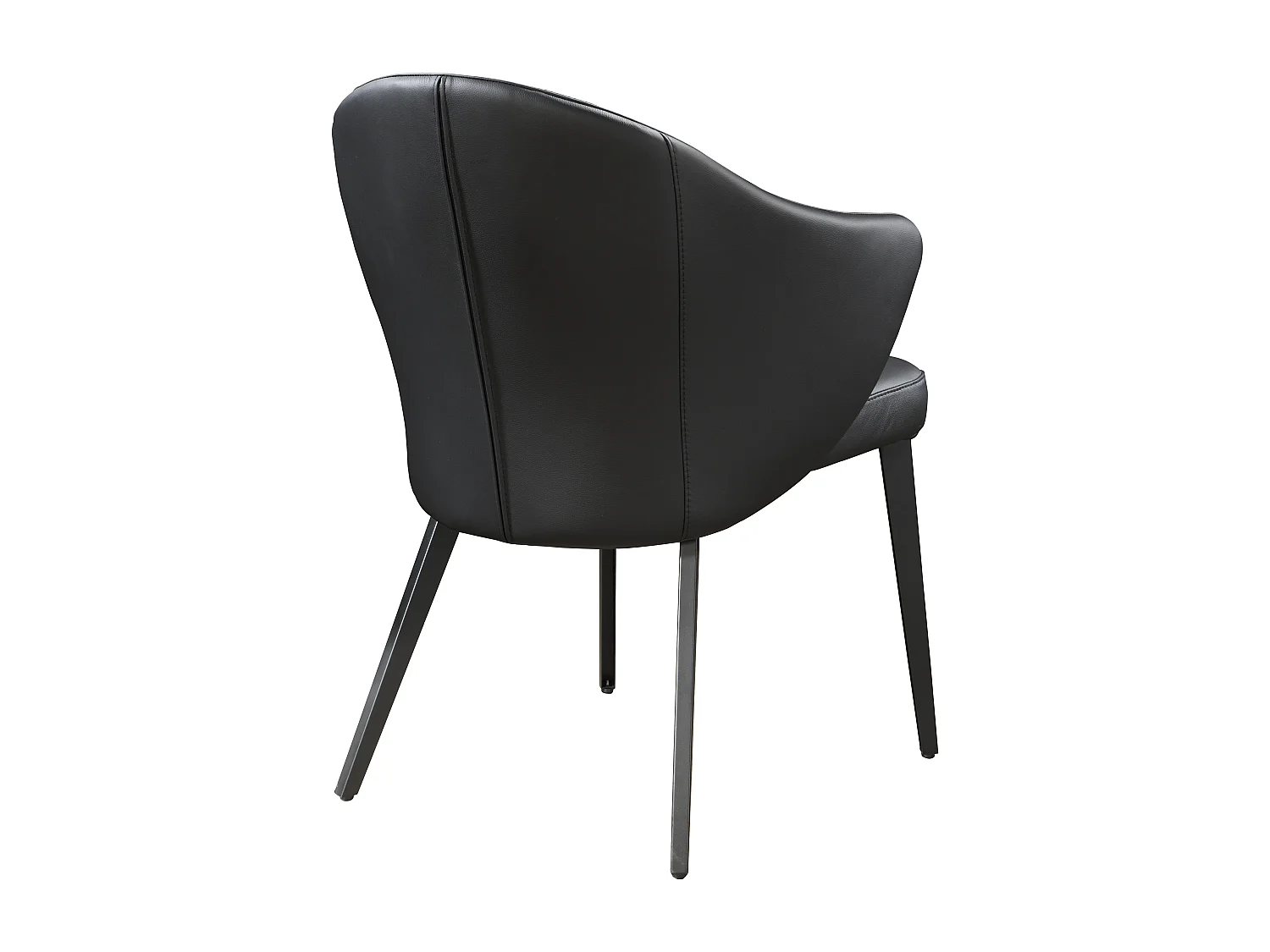 Conjunto de 2 sillas con reposabrazos de piel y acero - Negro - MIBELLY de Maison Céphy