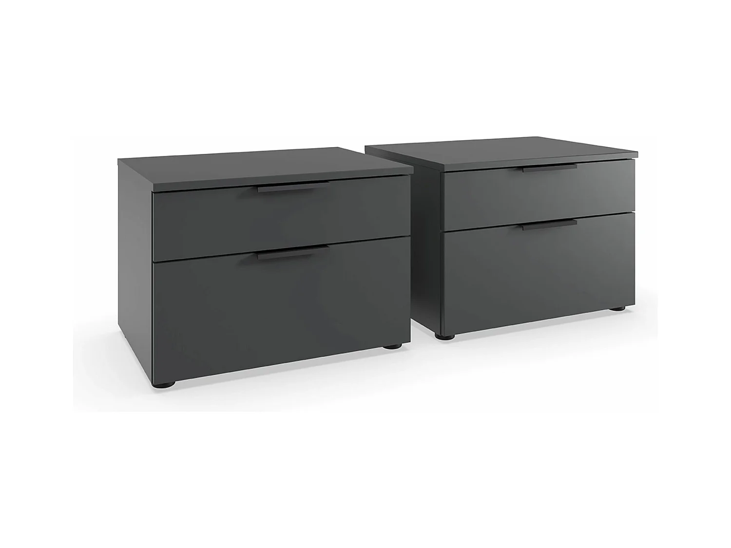 Lot de 2 table de chevets, table de nuit avec 2 tiroirs coloris gris - L. 108 x H. 44 x P. 41 cm