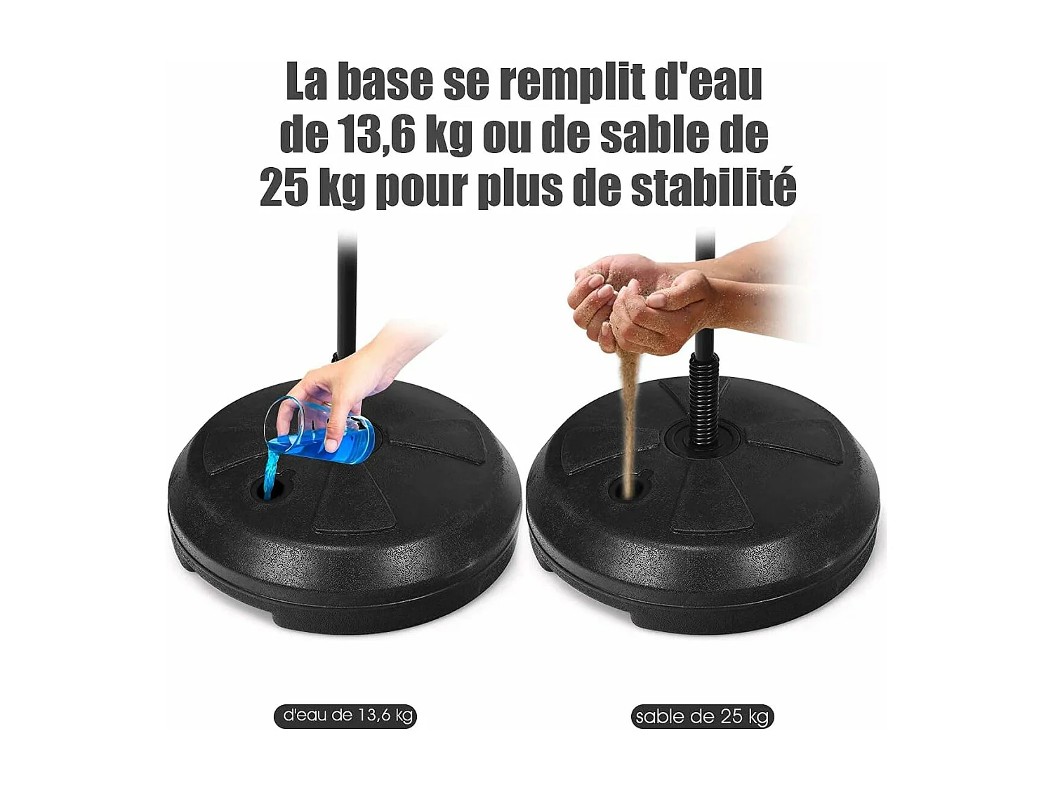 Punchingball sur pied avec hauteur adjustable 120-154cm, pompe de gonflage, pour enfants 8 ans+ et adultes