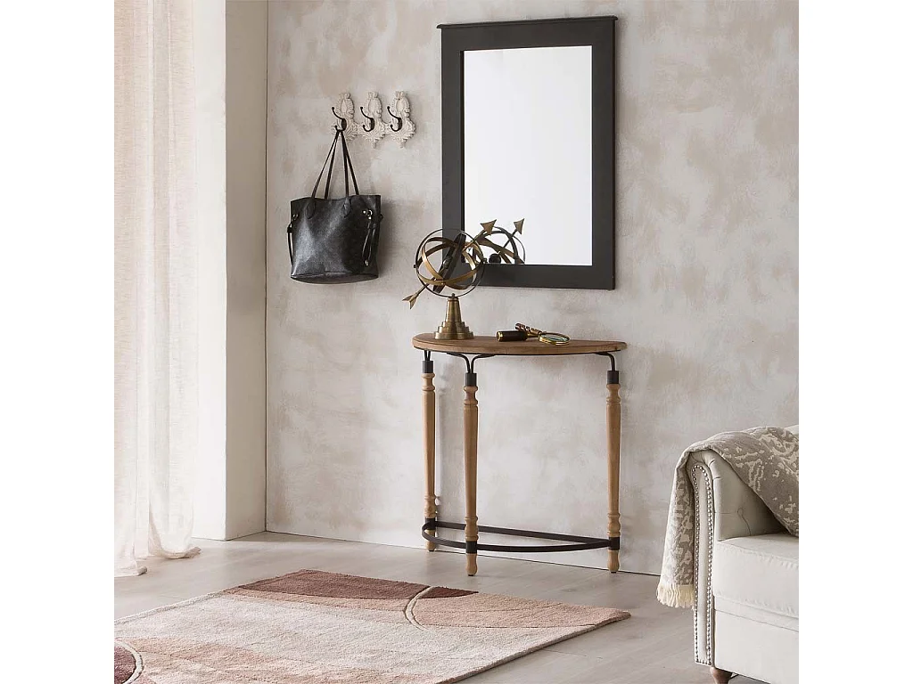 Percha de pared de madera tallada blanca 36x8x20.5