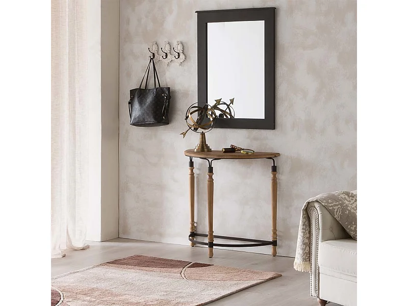 Weißer, geschnitzter Wandhalter aus Holz, 36 x 8 x 20,5 h cm