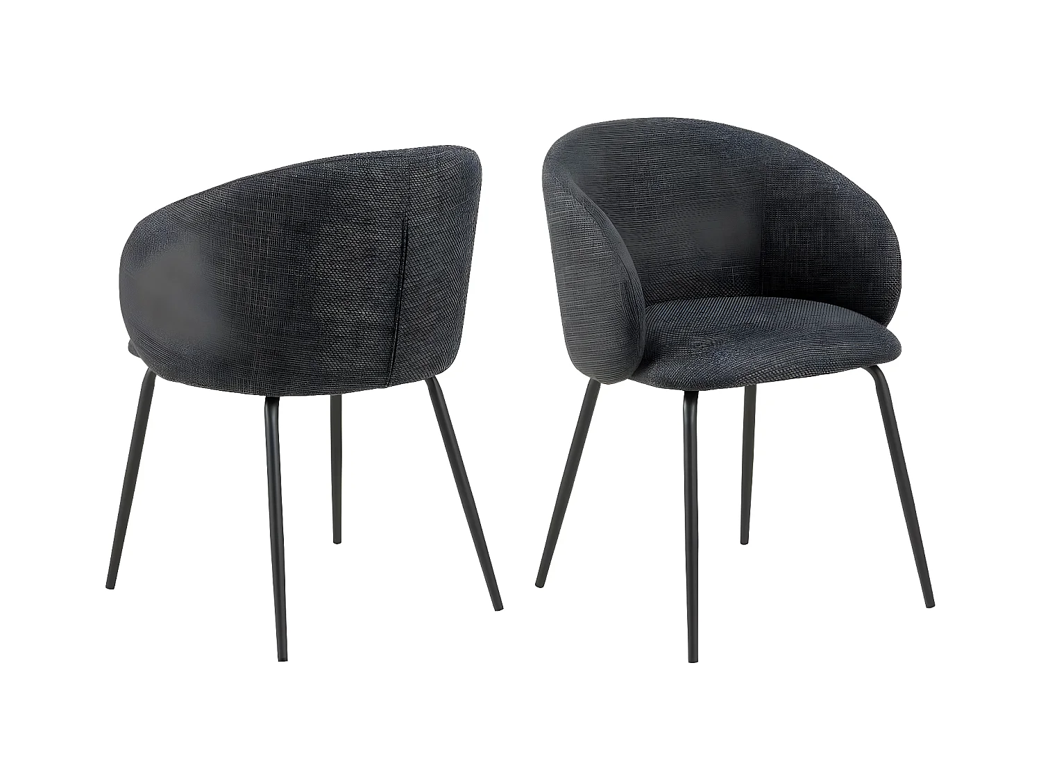 Eleanor chaise de salle à manger avec accoudoirs gris.