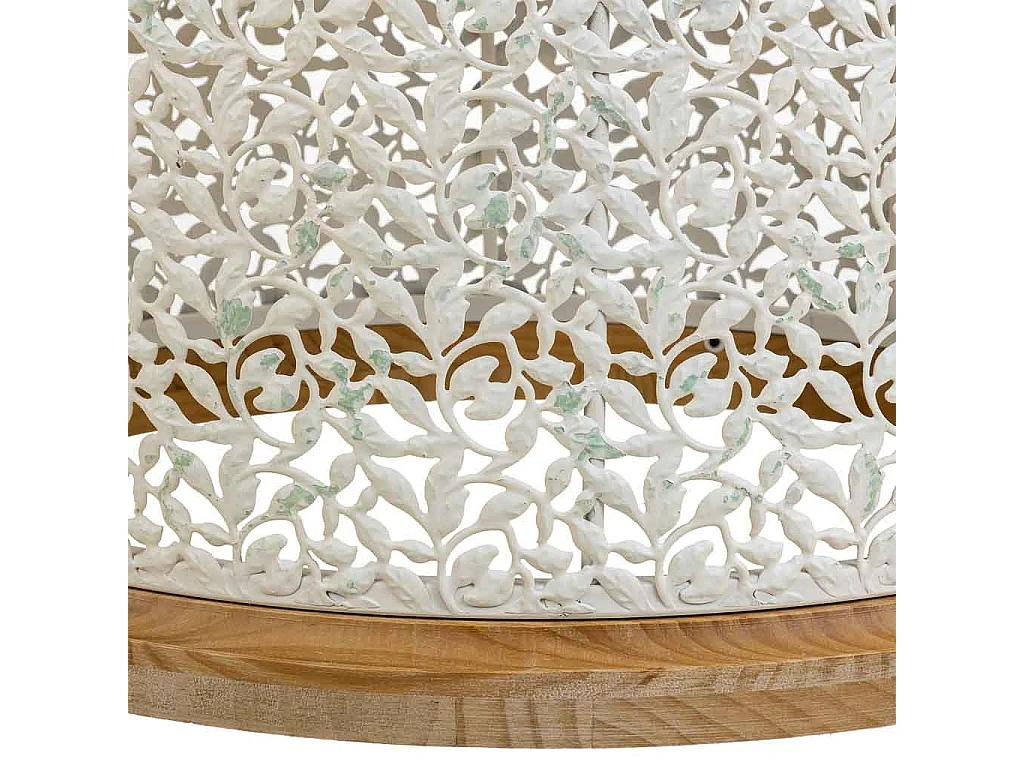 Tavolino in legno bianco e metallo 63,5x63,5x46,5h