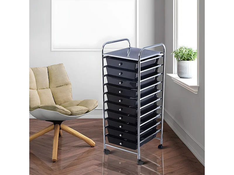 Tour de rangement plastique à tiroirs rangement 32.5 x 37 x 86 cm