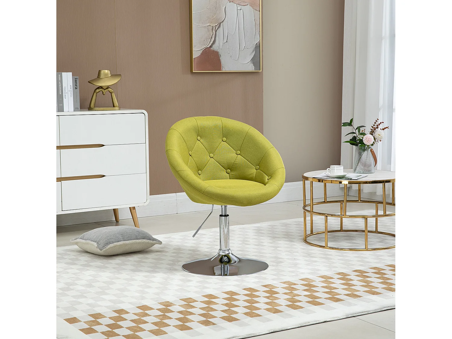 COCKTAILSESSEL HAVANNA Stoffbezug Limettengrün