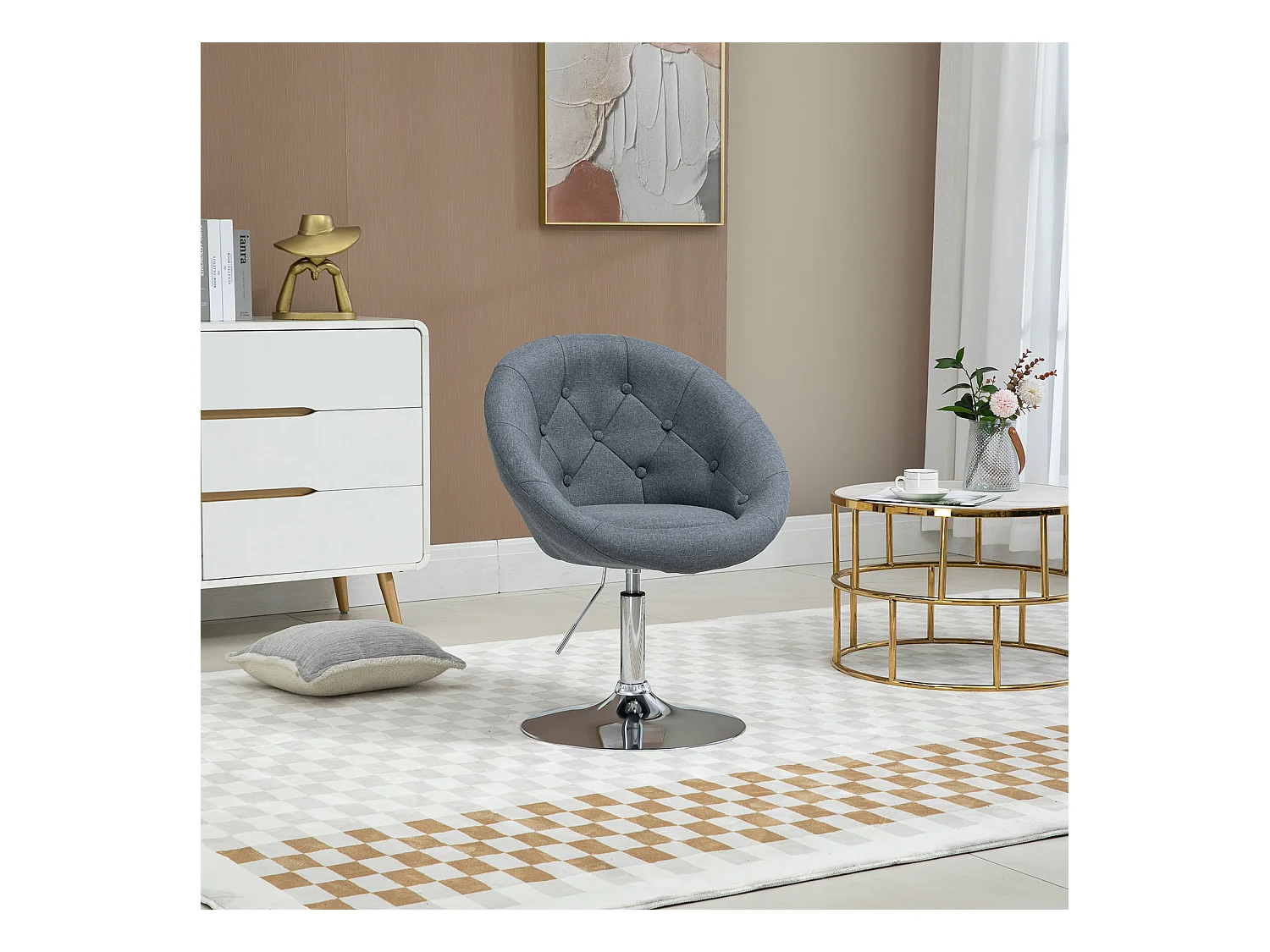 COCKTAILSESSEL HAVANNA Stoffbezug Grau