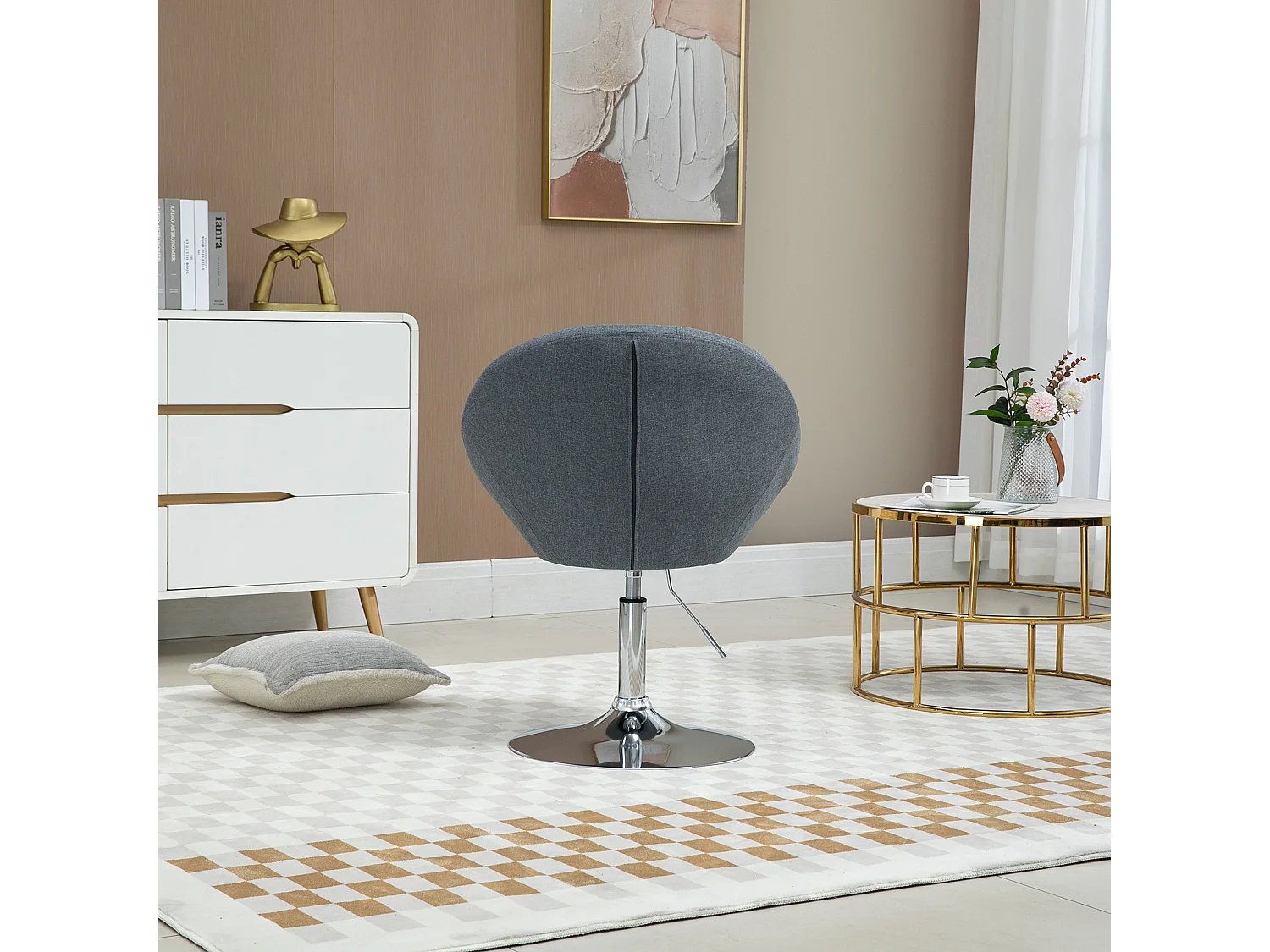 COCKTAILSESSEL HAVANNA Stoffbezug Grau