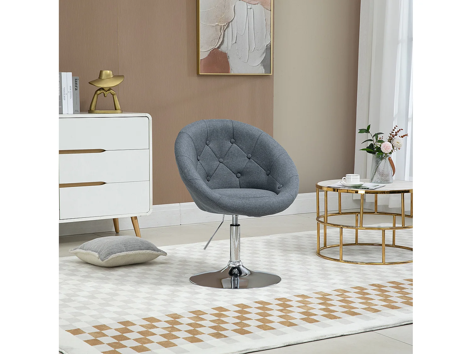 COCKTAILSESSEL HAVANNA Stoffbezug Grau