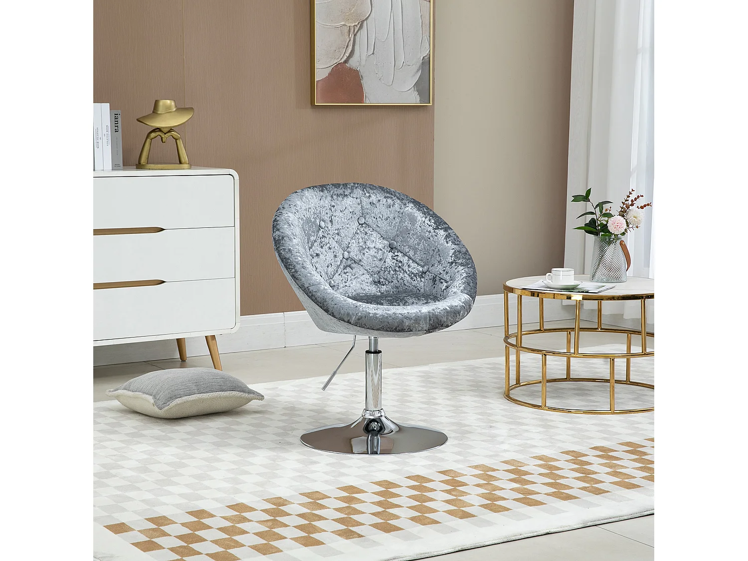 COCKTAILSESSEL HAVANNA Samt Silber