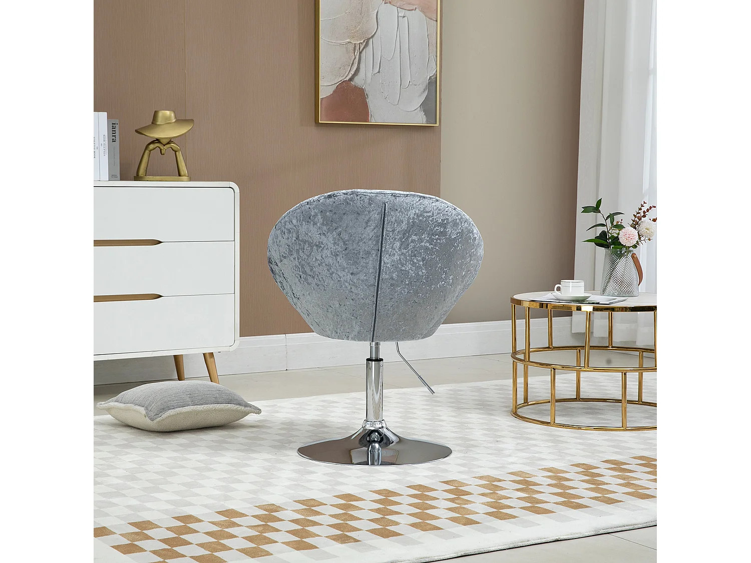 COCKTAILSESSEL HAVANNA Samt Silber