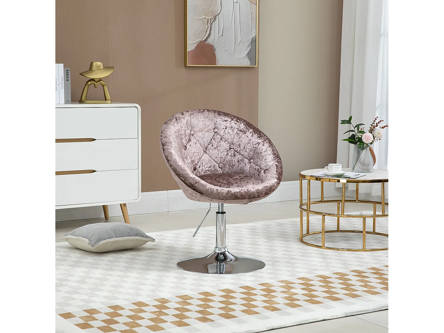 COCKTAILSESSEL HAVANNA Samt Champagner