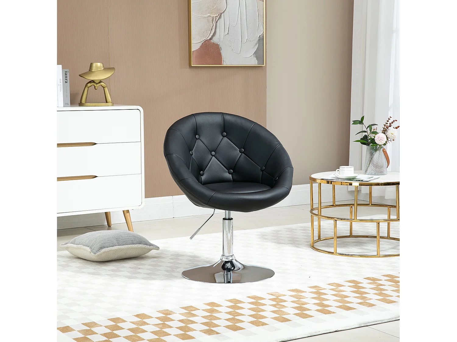 COCKTAILSESSEL HAVANNA Kunstleder Schwarz