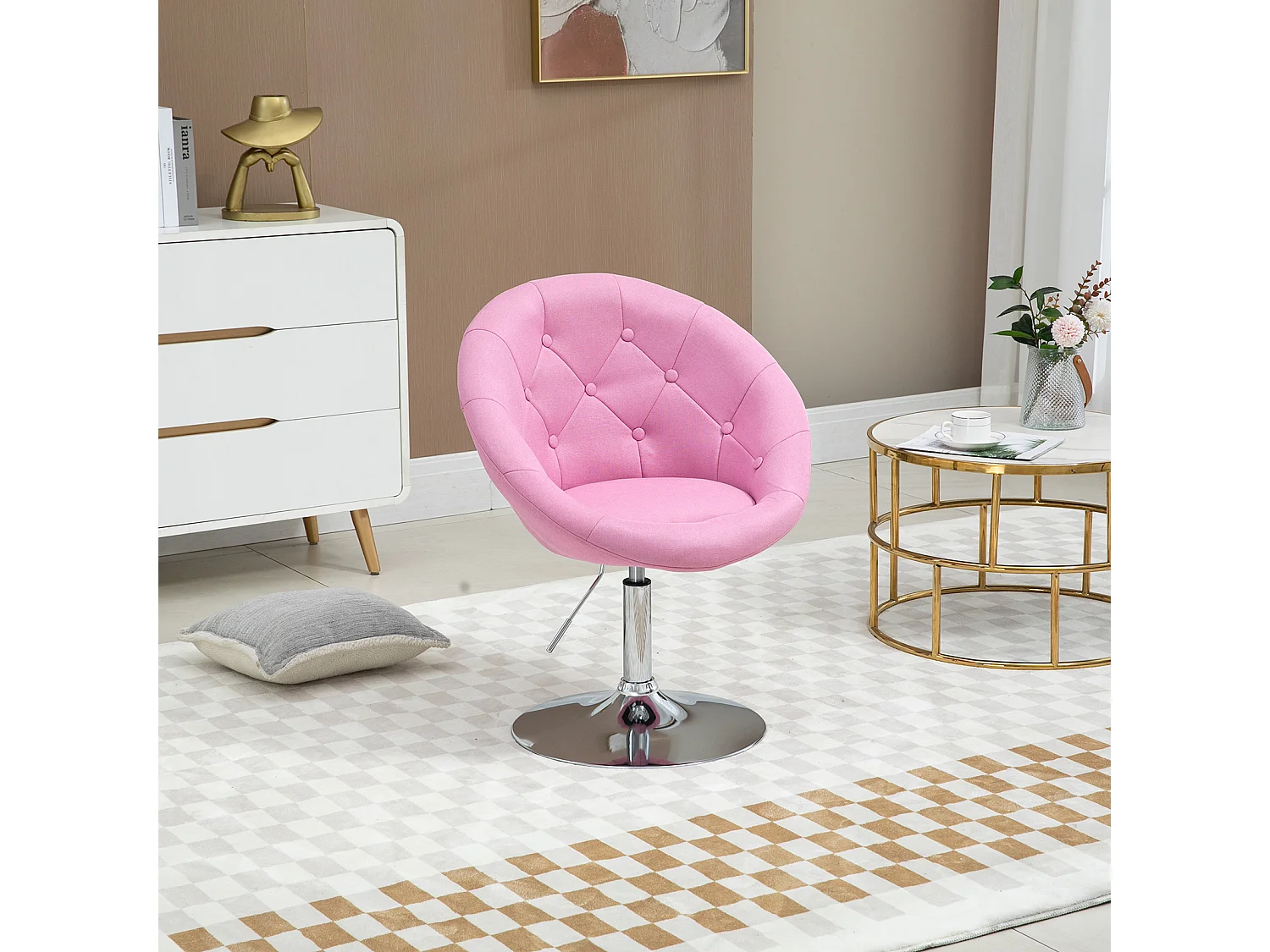 COCKTAILSESSEL HAVANNA Stoffbezug Pink