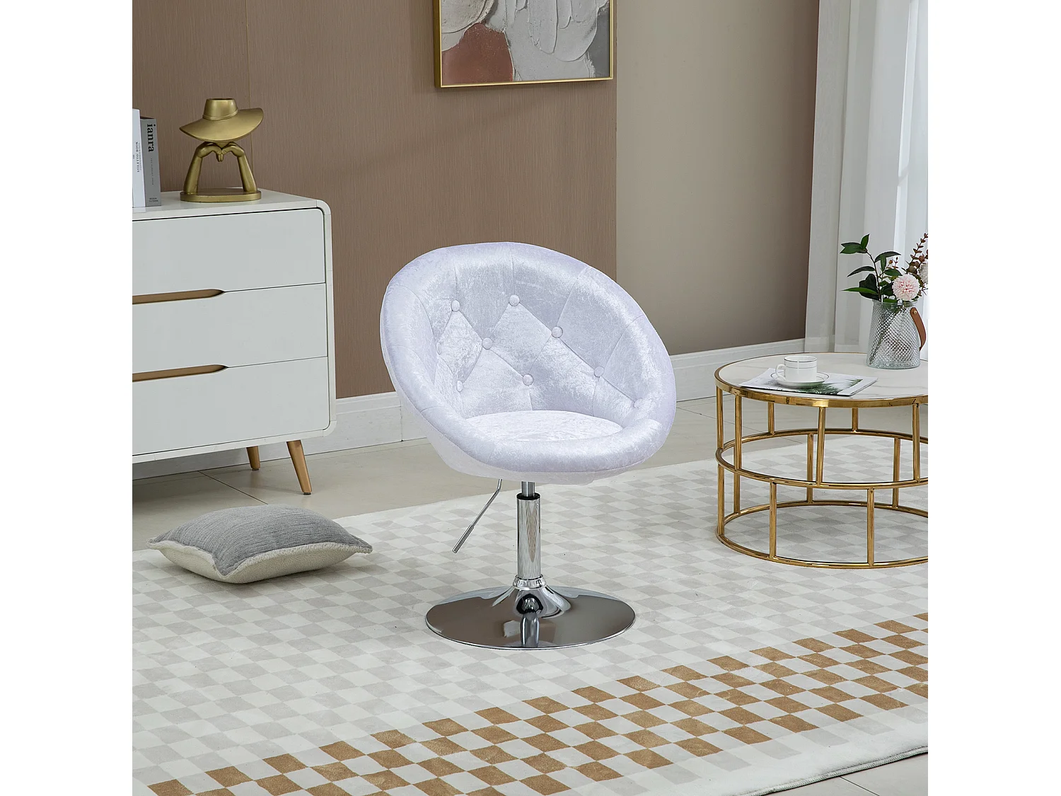 COCKTAILSESSEL HAVANNA Samt Weiß