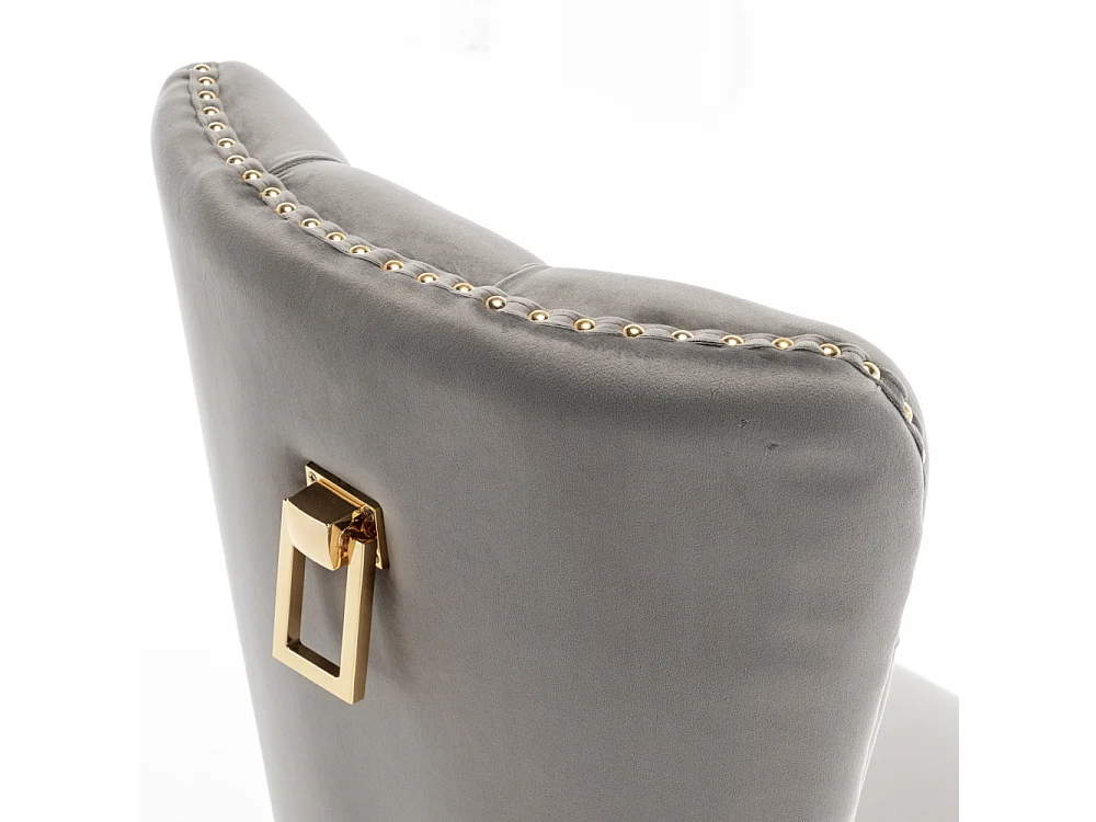 Lot de 2 chaises POIGNEE Clouté en velours pied Gold