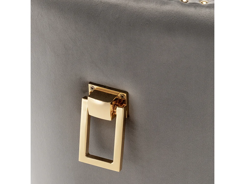 Lot de 2 chaises POIGNEE Clouté en velours pied Gold