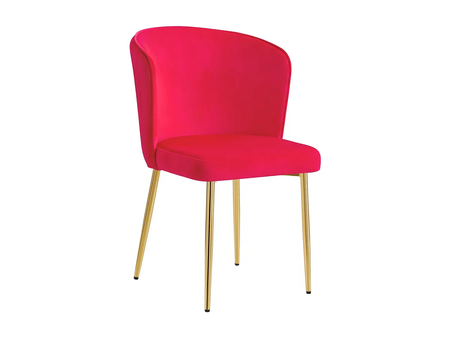 Lot de 4 chaises moderne DIANA gold velours fushia