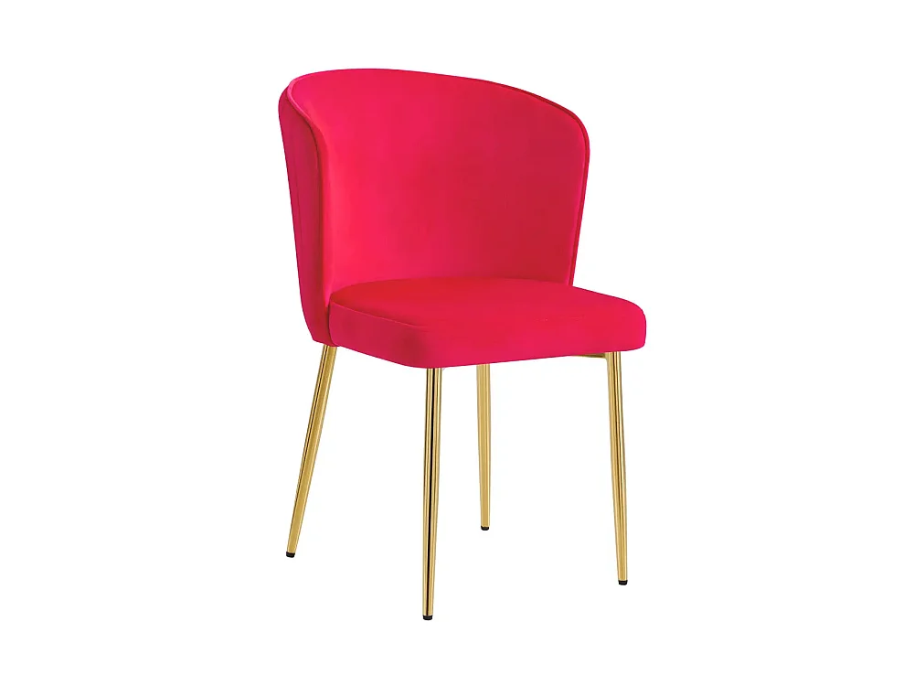 Lot de 4 chaises moderne DIANA gold velours fushia