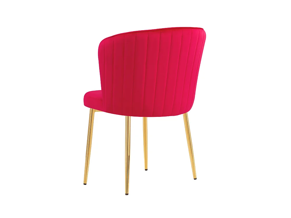 Lot de 4 chaises moderne DIANA gold velours fushia
