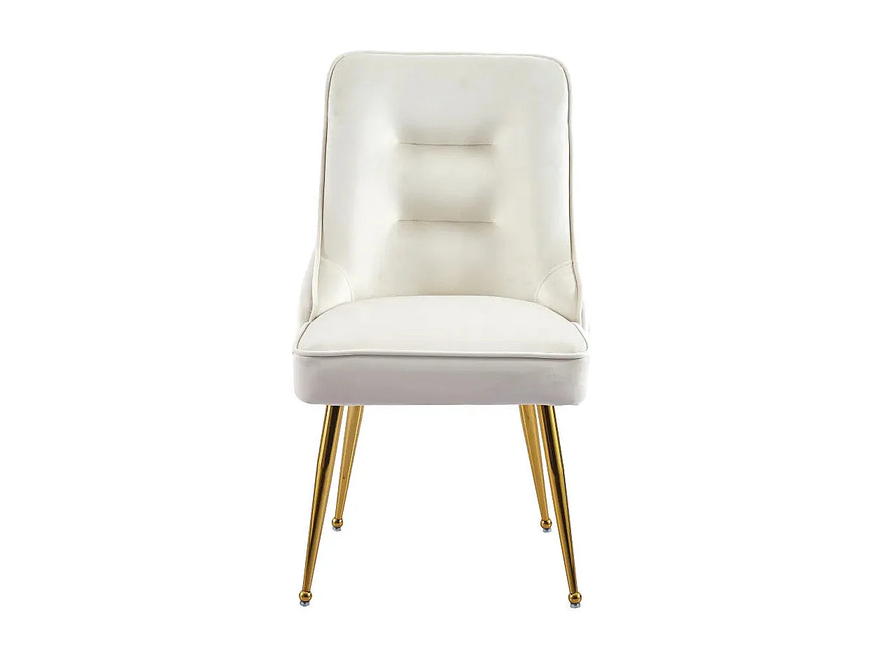 Lot de 2 chaises luxury ZIP en velours pieds Gold - Beige