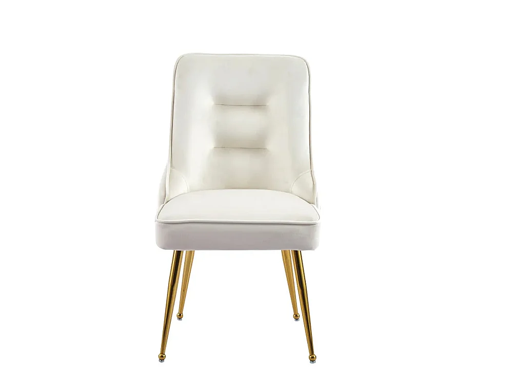 Lot de 2 chaises luxury ZIP en velours pieds Gold - Beige