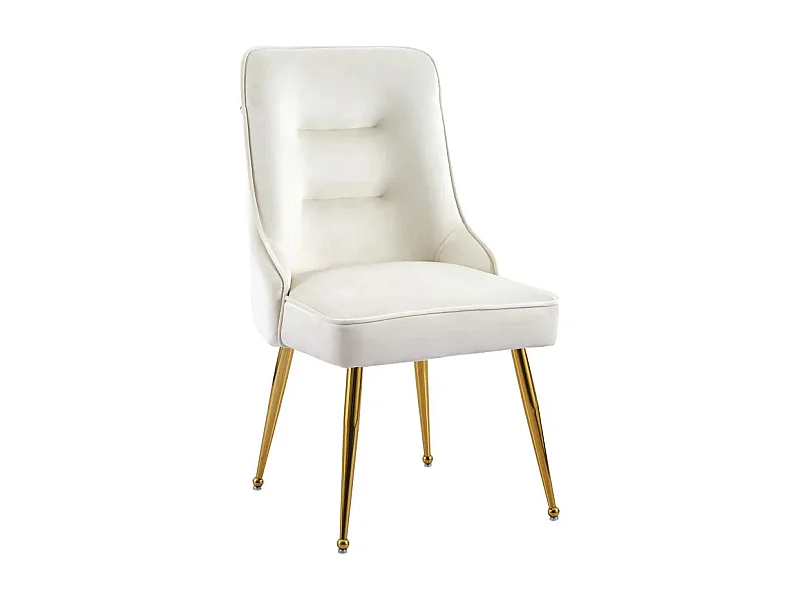 Lot de 2 chaises luxury ZIP en velours pieds Gold - Beige