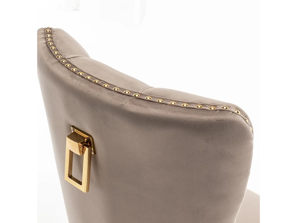 Lot de 2 chaises POIGNEE Clouté en velours pied Gold