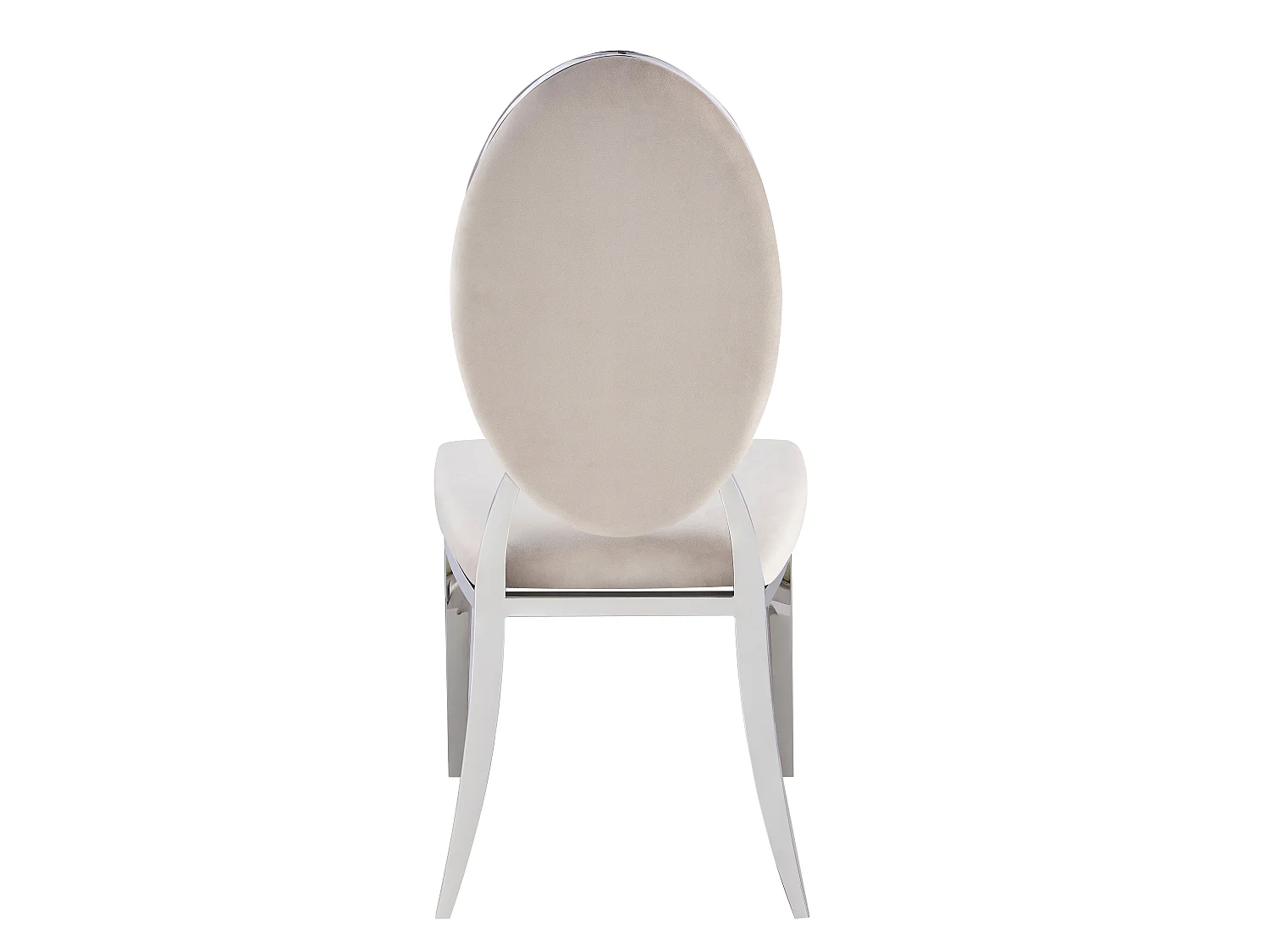 Lot de 4 chaises MEDAILLON capitonnées  chrome et velours Beige