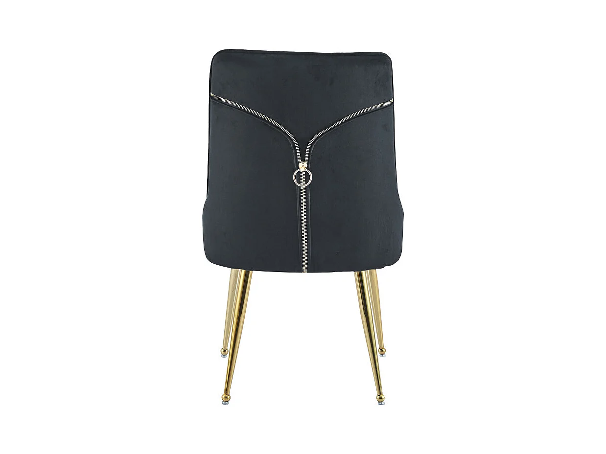 Lot de chaises luxury ZIP en velours pieds Gold