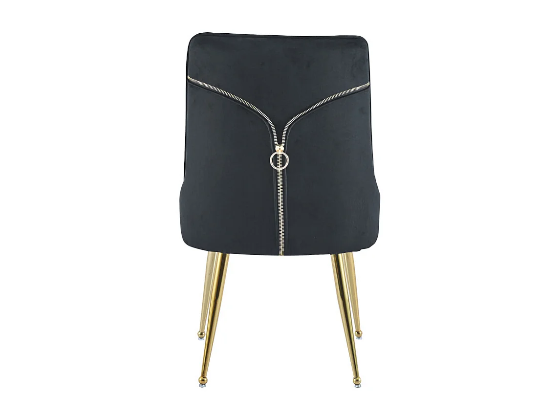 Lot de chaises luxury ZIP en velours pieds Gold