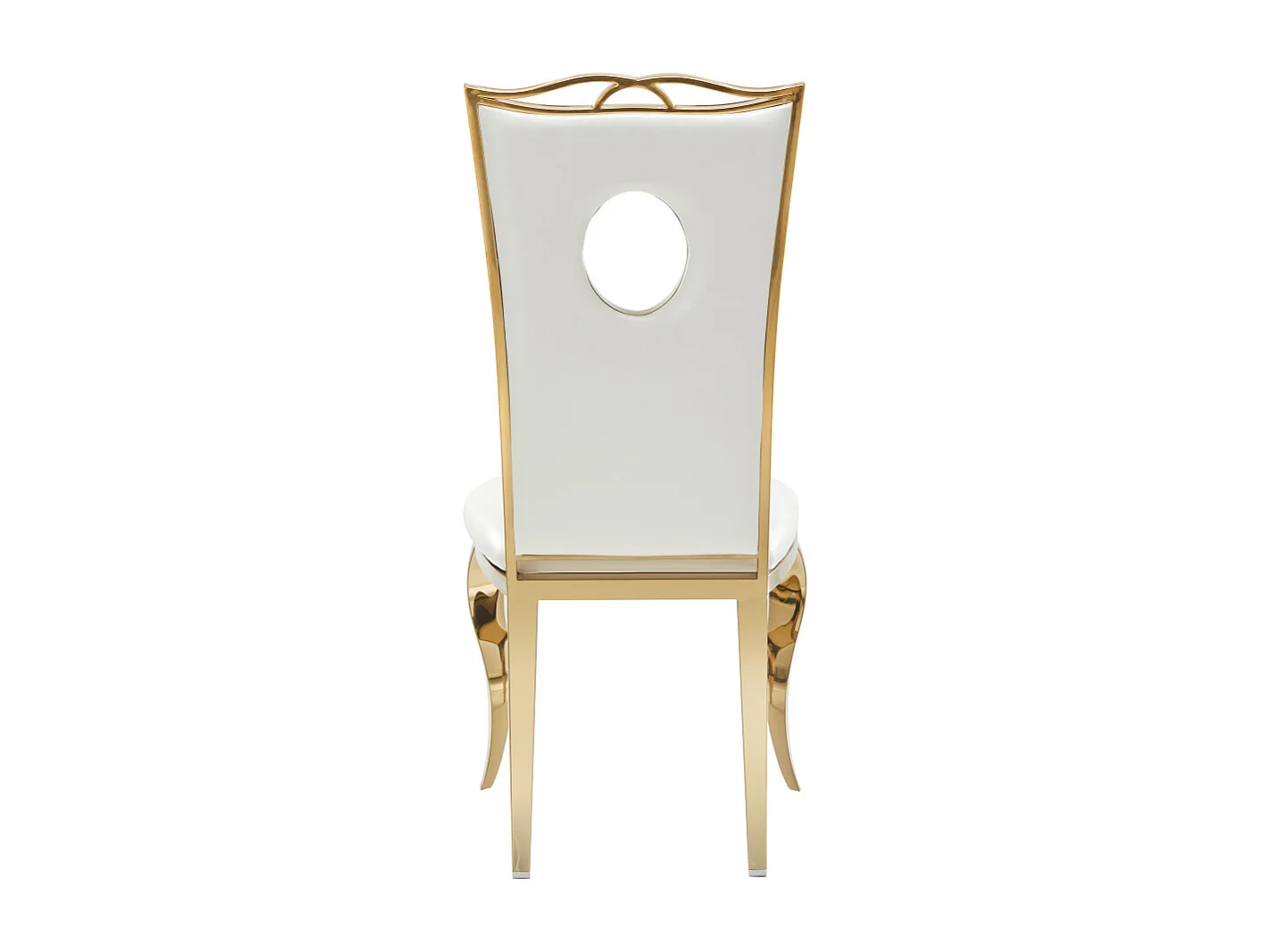 Lot de 4 Chaises Baroque ROYAL Gold Simili Blanc
