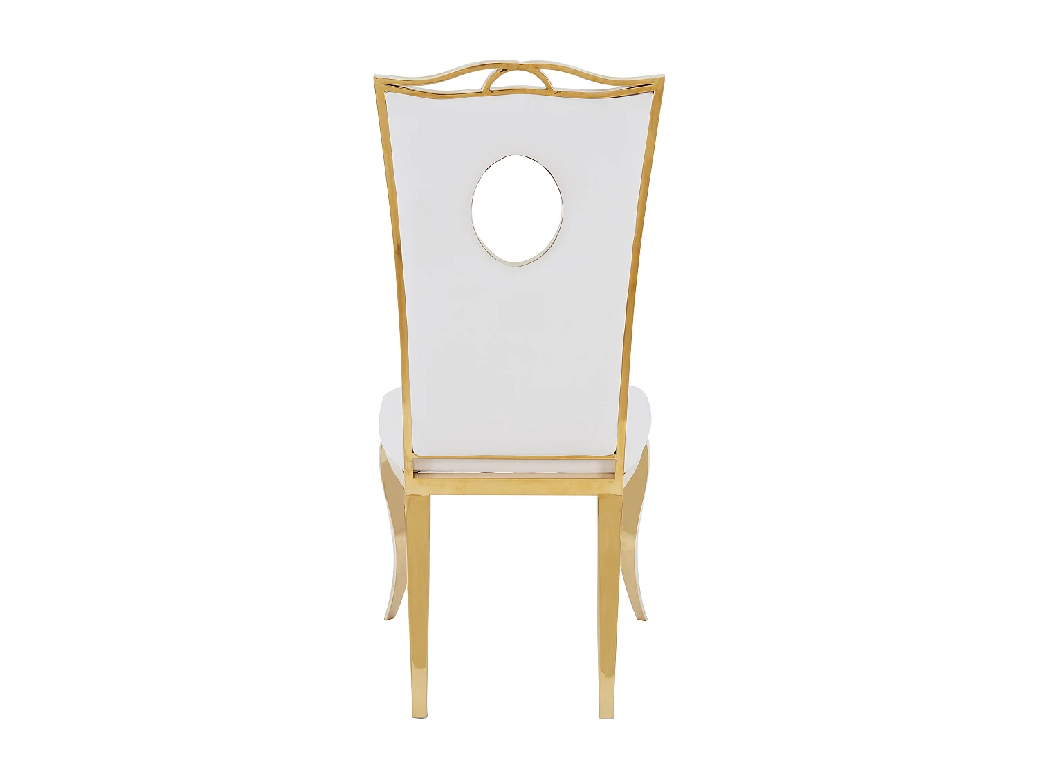 Lot de 4 Chaises Baroque ROYAL Gold Simili Blanc