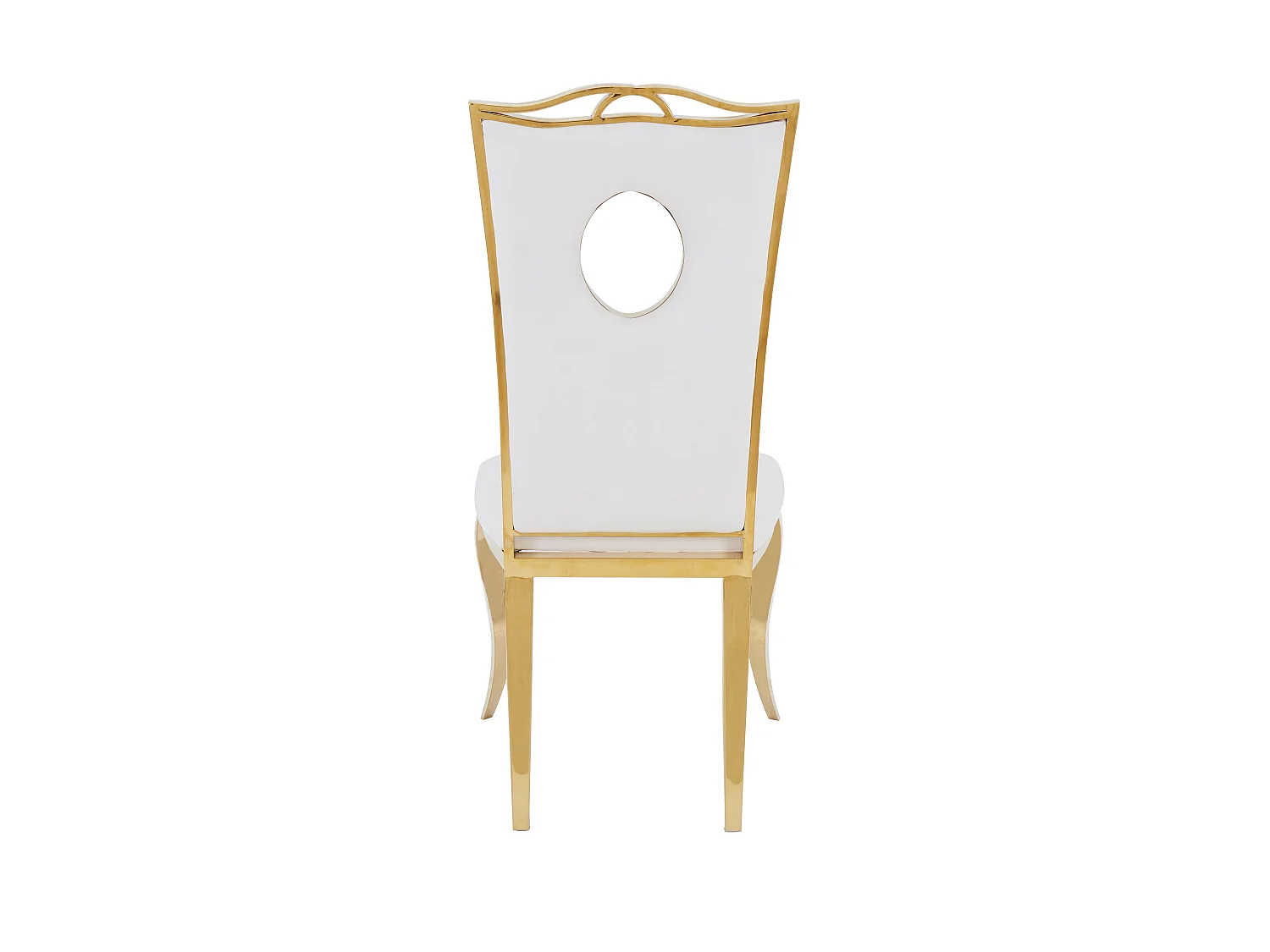Lot de 4 Chaises Baroque ROYAL Gold Simili Blanc