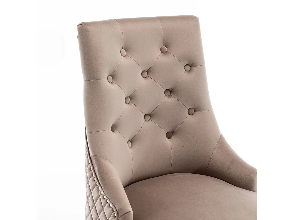 Lot de 2 chaises LION matelassée et cloutée chrome velours