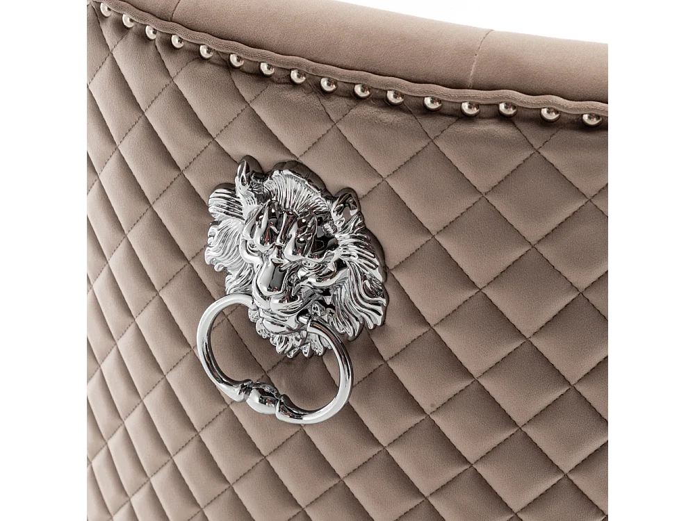 Lot de 2 chaises LION matelassée et cloutée chrome velours