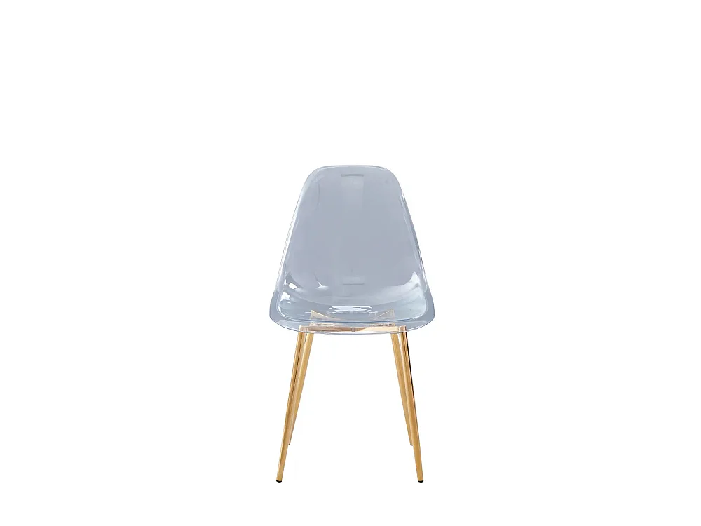 Lot de 4 chaises scandinave transparentes en PVC pieds Gold