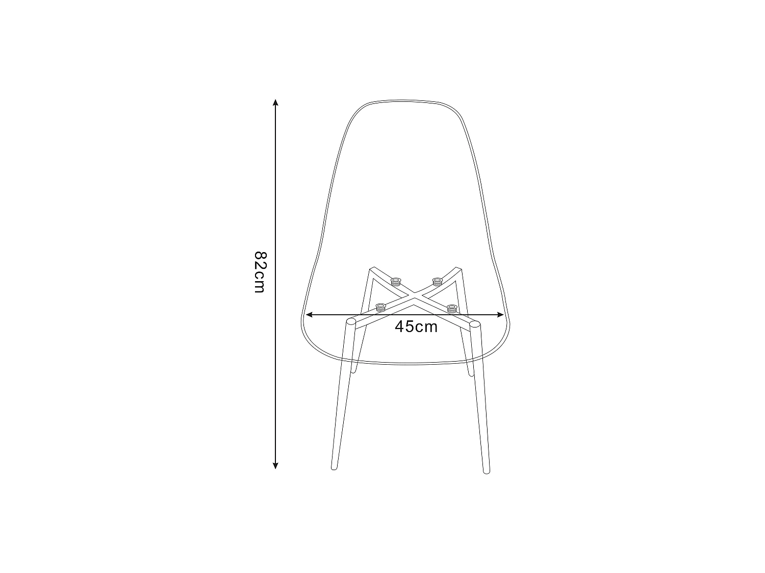 Lot de 4 chaises scandinave transparentes en PVC pieds Gold