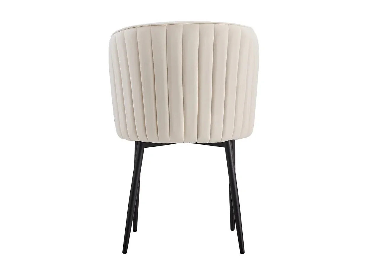 Lot de 4 chaises moderne DIANA Métal noir velours écru