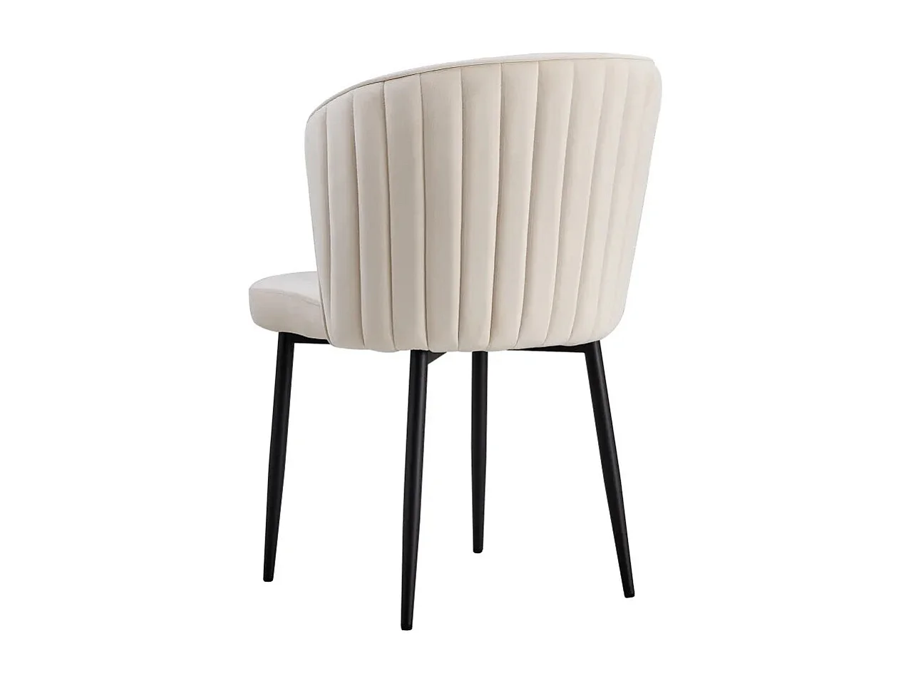Lot de 4 chaises moderne DIANA Métal noir velours écru