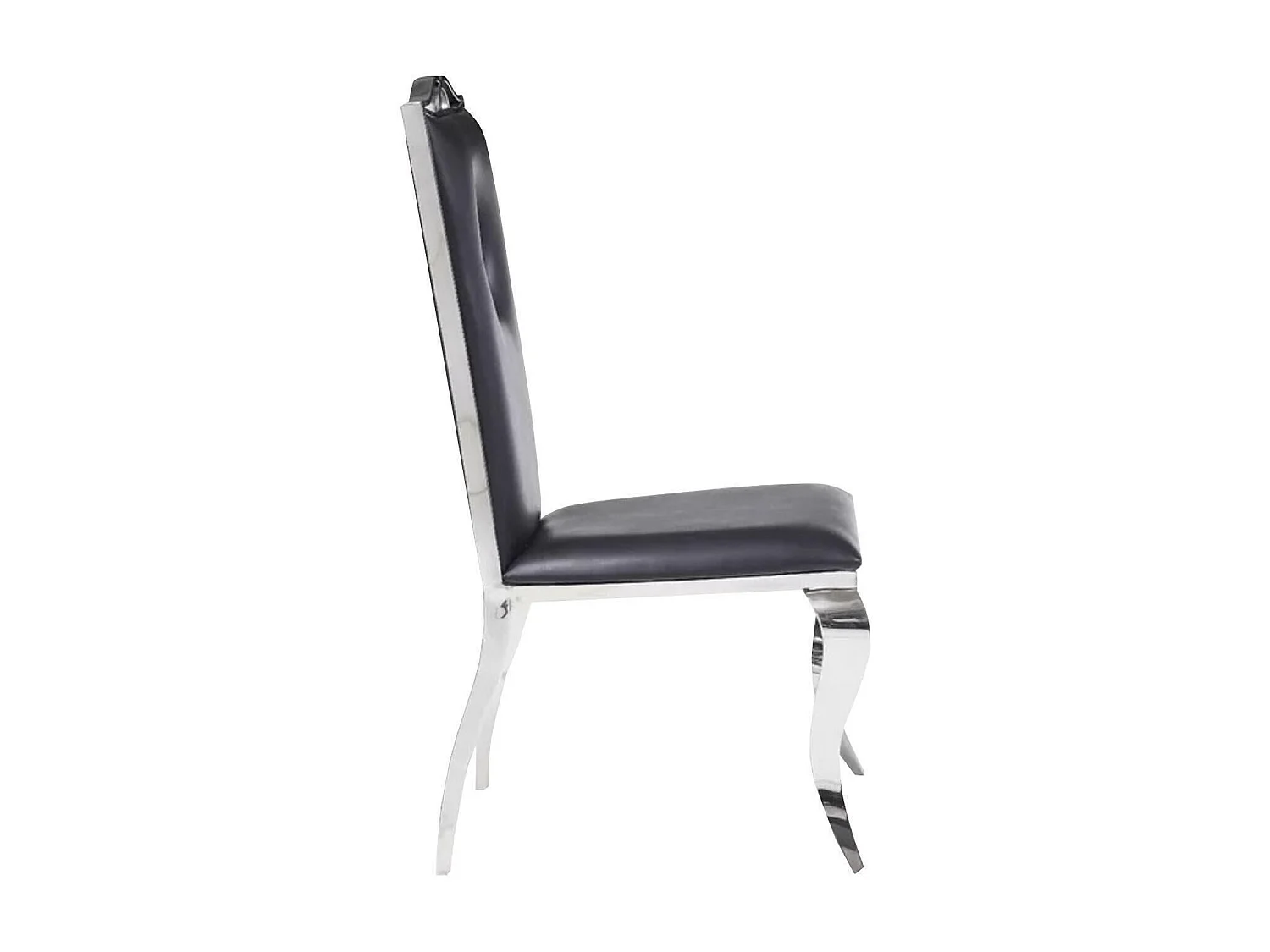 Lot de 4 Chaises baroque ROYAL Chrome Simili NOIR