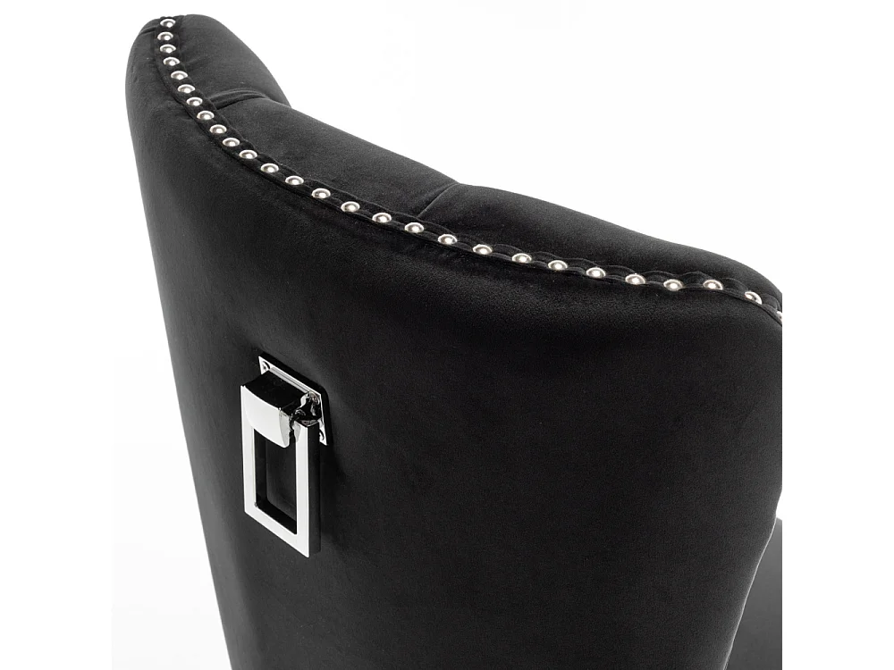 Lot de 2 chaises POIGNEE Clouté en velours pied chromé