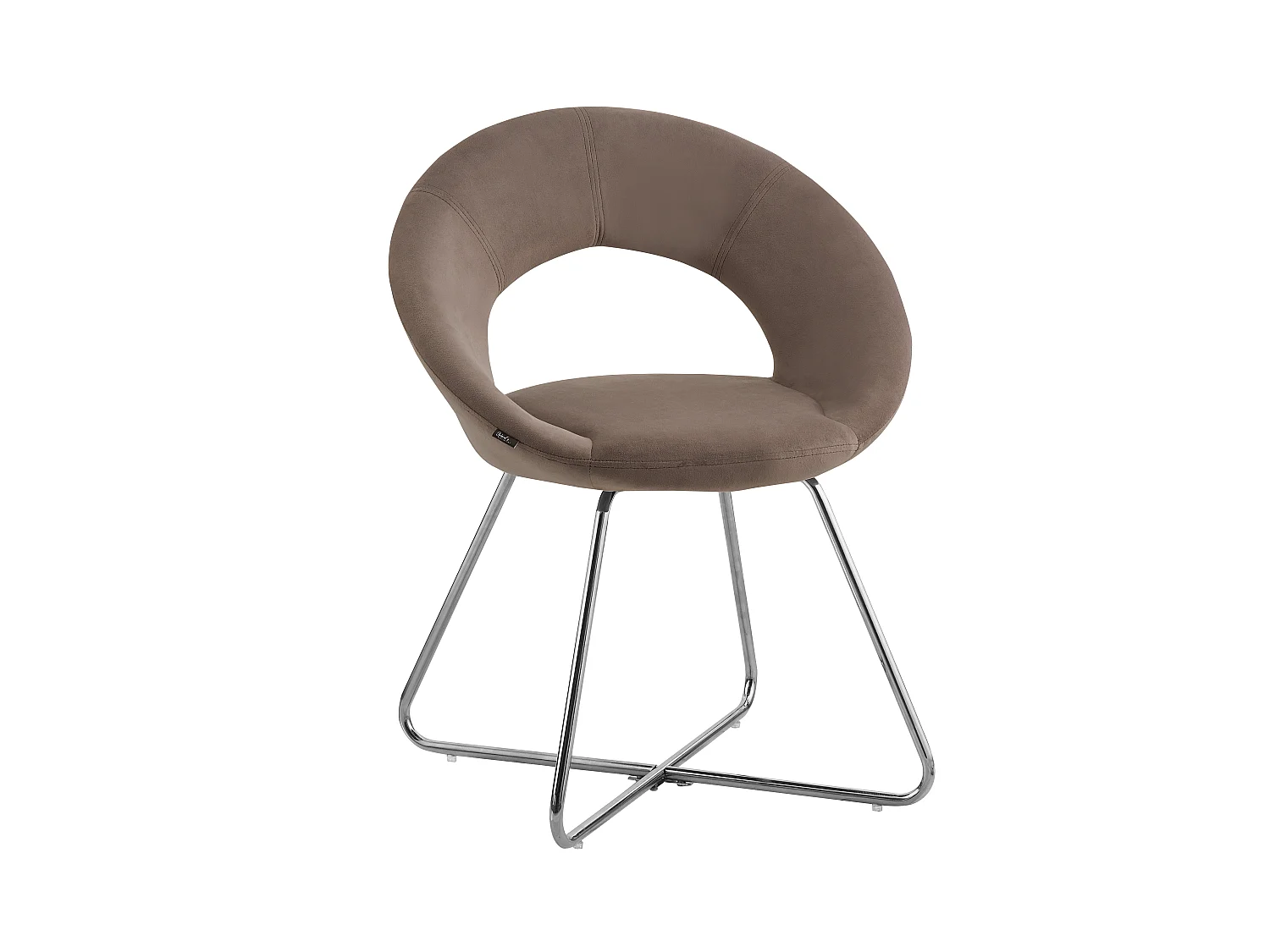 Lot de 4 Chaises BUBBLE Chrome velours - Moka
