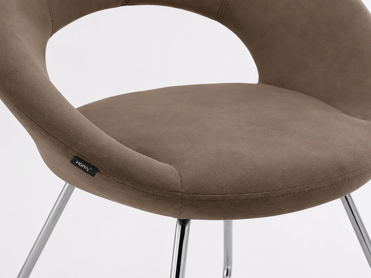 Lot de 4 Chaises BUBBLE Chrome velours - Moka