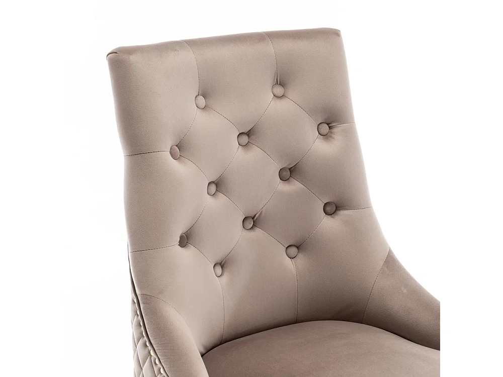 Lot de 2 chaises ANNEAU mattelassée et cloutée Gold velours