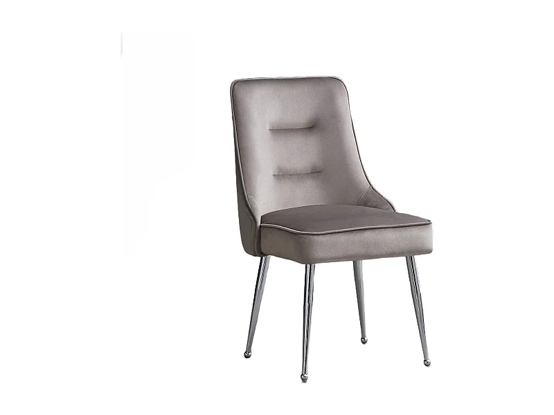 Lot de 2 chaises luxury ZIP en velours pieds chromés