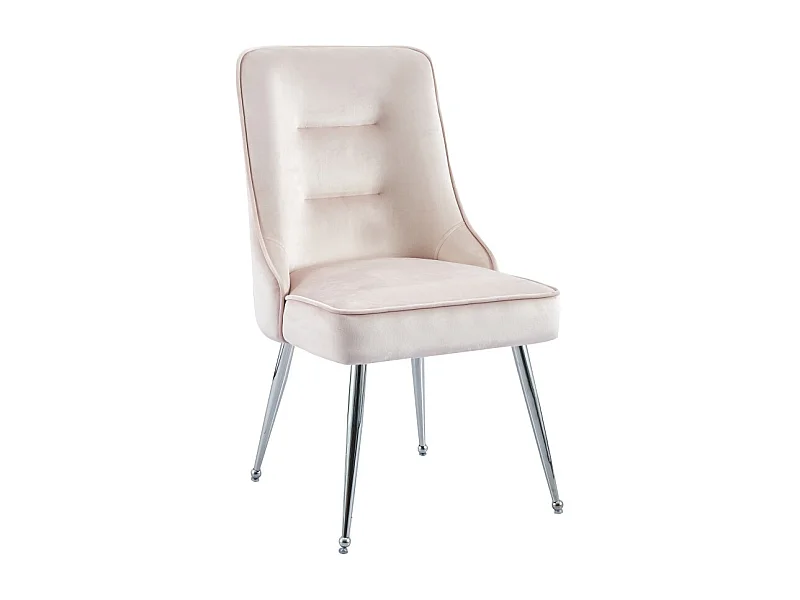 Lot de 2 chaises luxury ZIP en velours pieds chromés - Moka