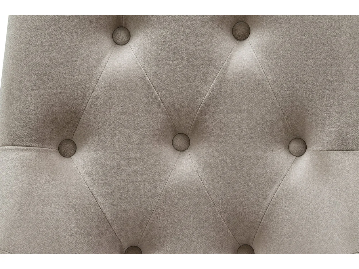 Lot 4 Chaises Salle à Manger Anneau Capitonnées Cloutées Velours Moka Pieds Chrome 53x53x101cm